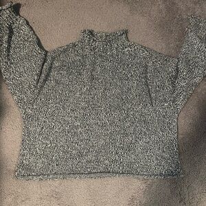 J. Crew Black and White MockNeck Sweater